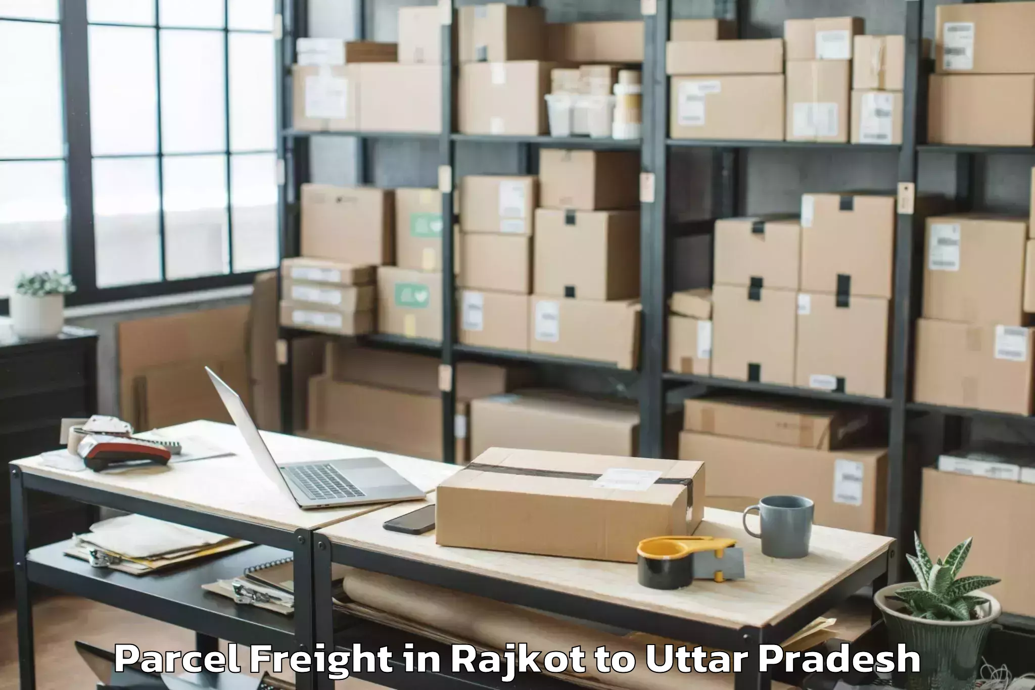 Rajkot to Kanpur Parcel Freight Booking